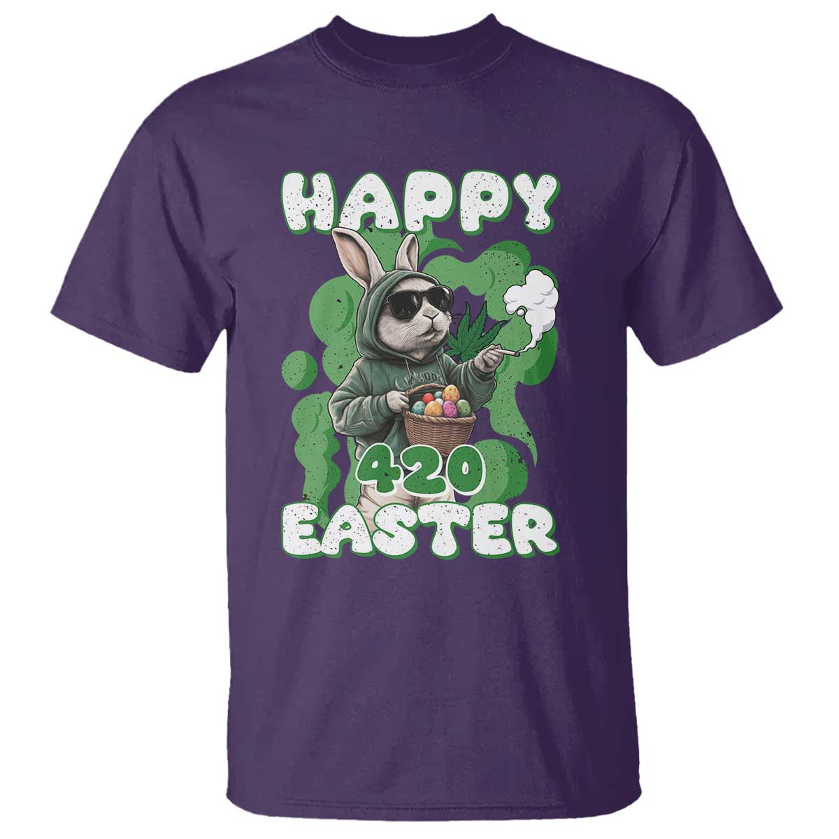 Happy 420 Easter T Shirt Funny Smoking Easter Bunny