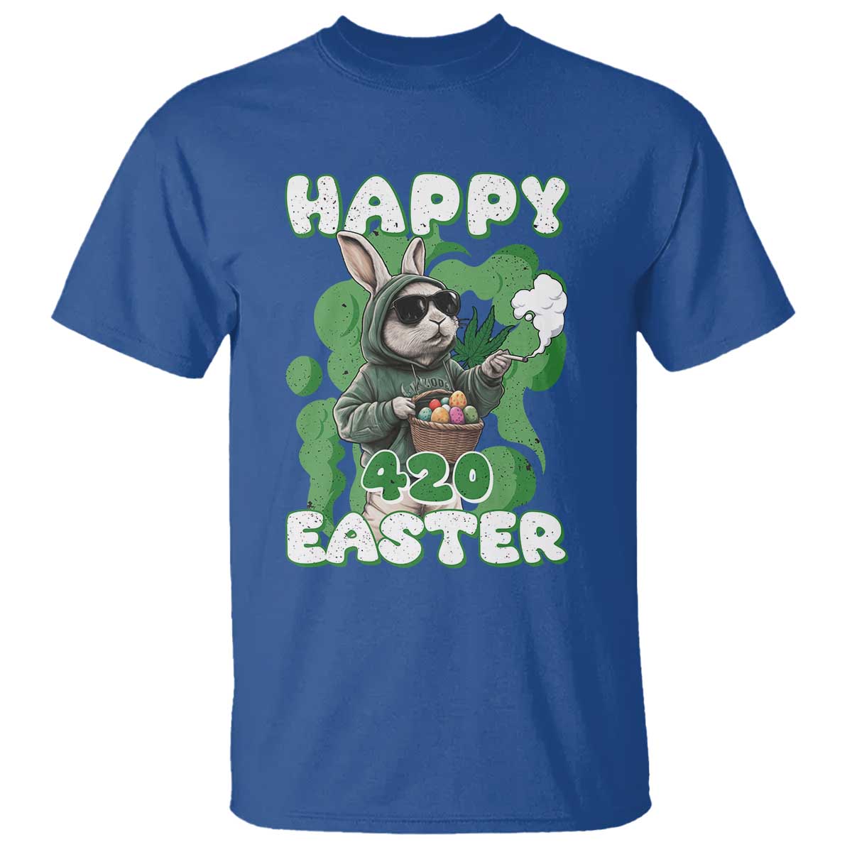 Happy 420 Easter T Shirt Funny Smoking Easter Bunny