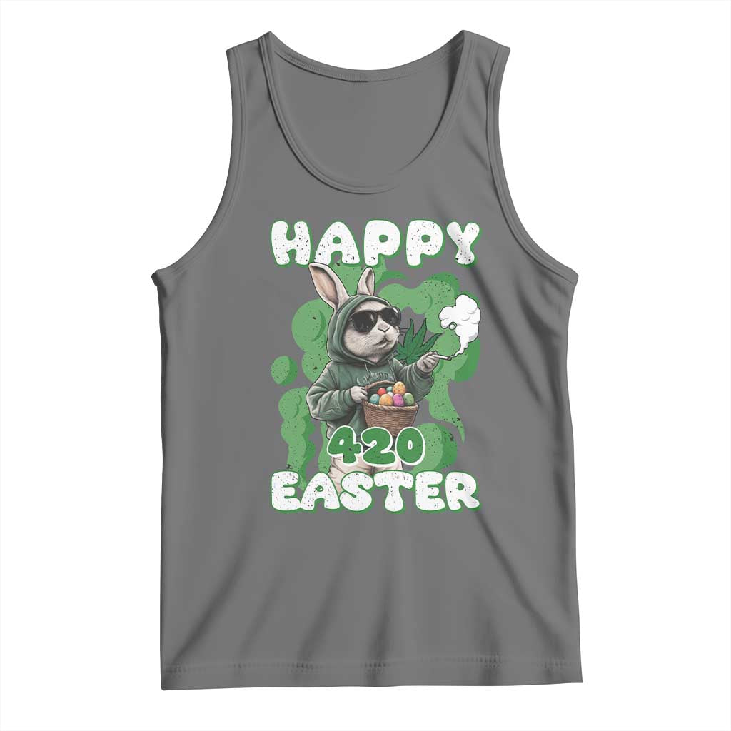 Happy 420 Easter Tank Top Funny Smoking Easter Bunny
