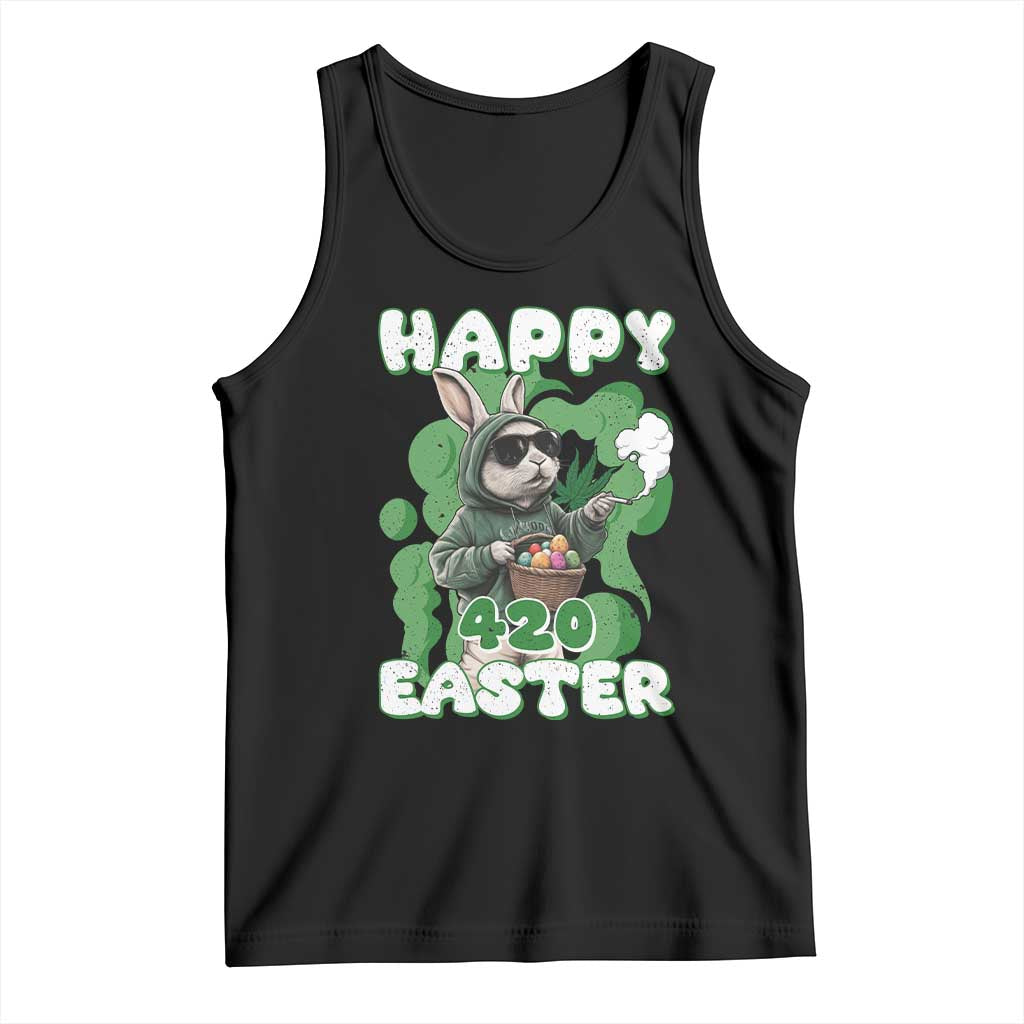 Happy 420 Easter Tank Top Funny Smoking Easter Bunny
