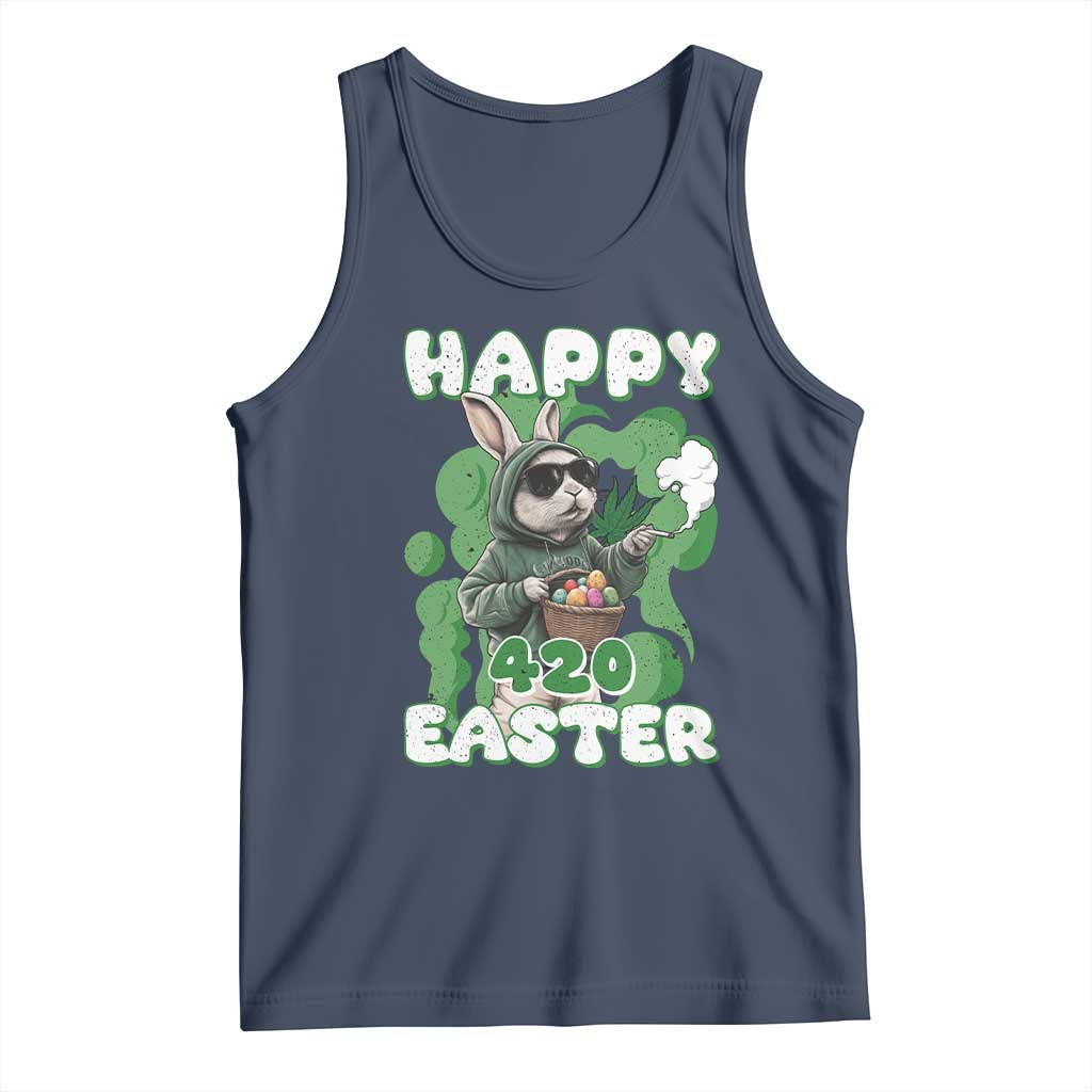 Happy 420 Easter Tank Top Funny Smoking Easter Bunny