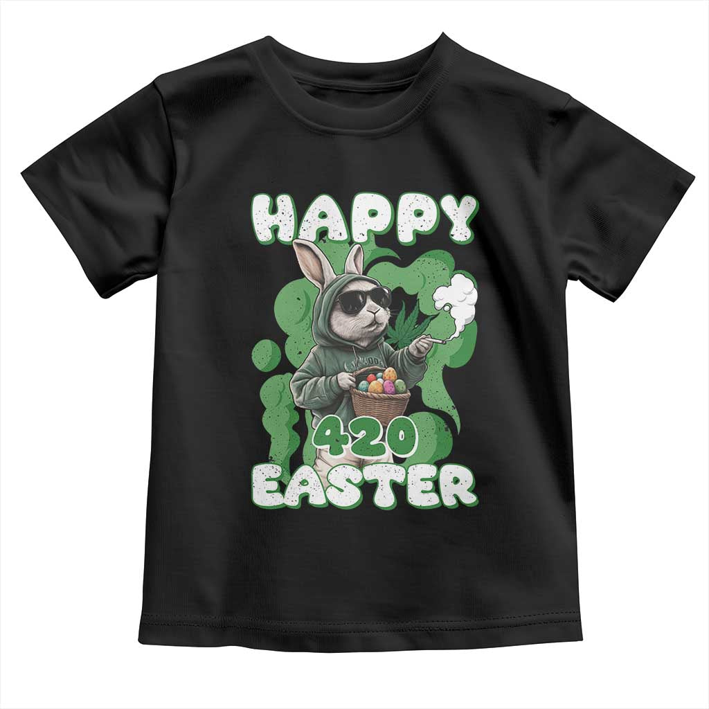 Happy 420 Easter Toddler T Shirt Funny Smoking Easter Bunny