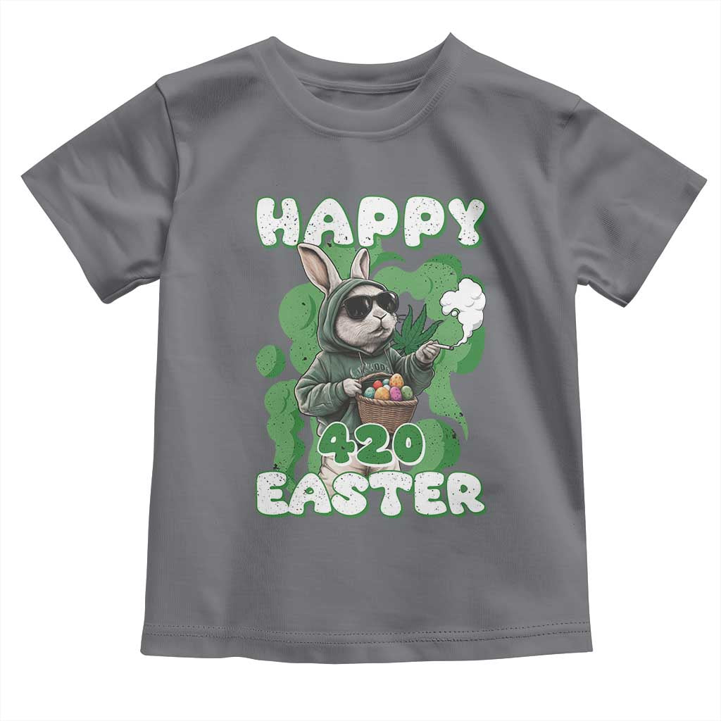 Happy 420 Easter Toddler T Shirt Funny Smoking Easter Bunny