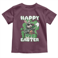 Happy 420 Easter Toddler T Shirt Funny Smoking Easter Bunny