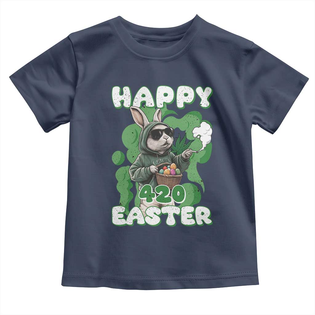 Happy 420 Easter Toddler T Shirt Funny Smoking Easter Bunny