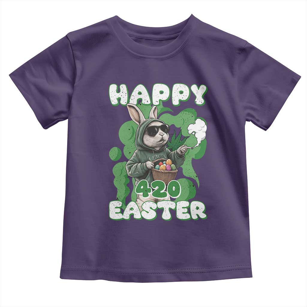 Happy 420 Easter Toddler T Shirt Funny Smoking Easter Bunny
