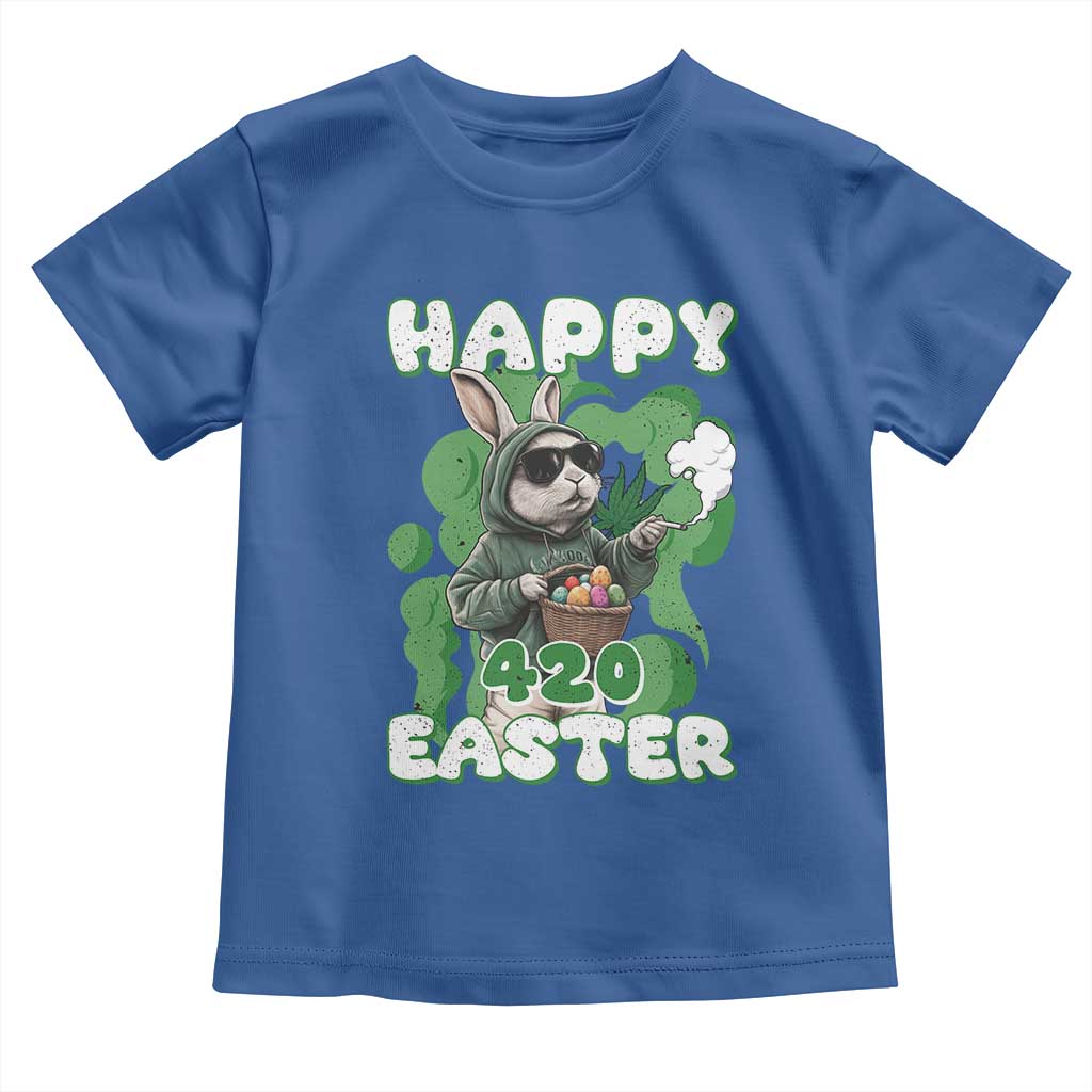 Happy 420 Easter Toddler T Shirt Funny Smoking Easter Bunny