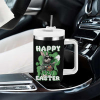 Happy 420 Easter Tumbler With Handle Funny Smoking Easter Bunny