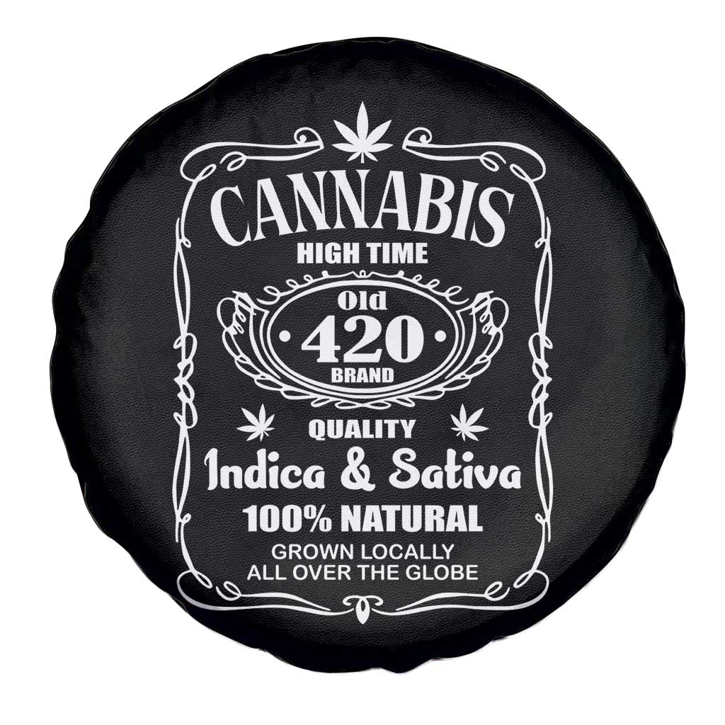 Funny Cannabis High Time Spare Tire Cover Old 420 Quality Indica & Sativa Weed