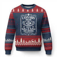 Funny Cannabis High Time Ugly Christmas Sweater Old 420 Quality Indica & Sativa Weed - Wonder Print Shop