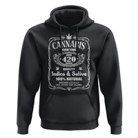 Funny Cannabis High Time Hoodie Old 420 Quality Indica & Sativa Weed