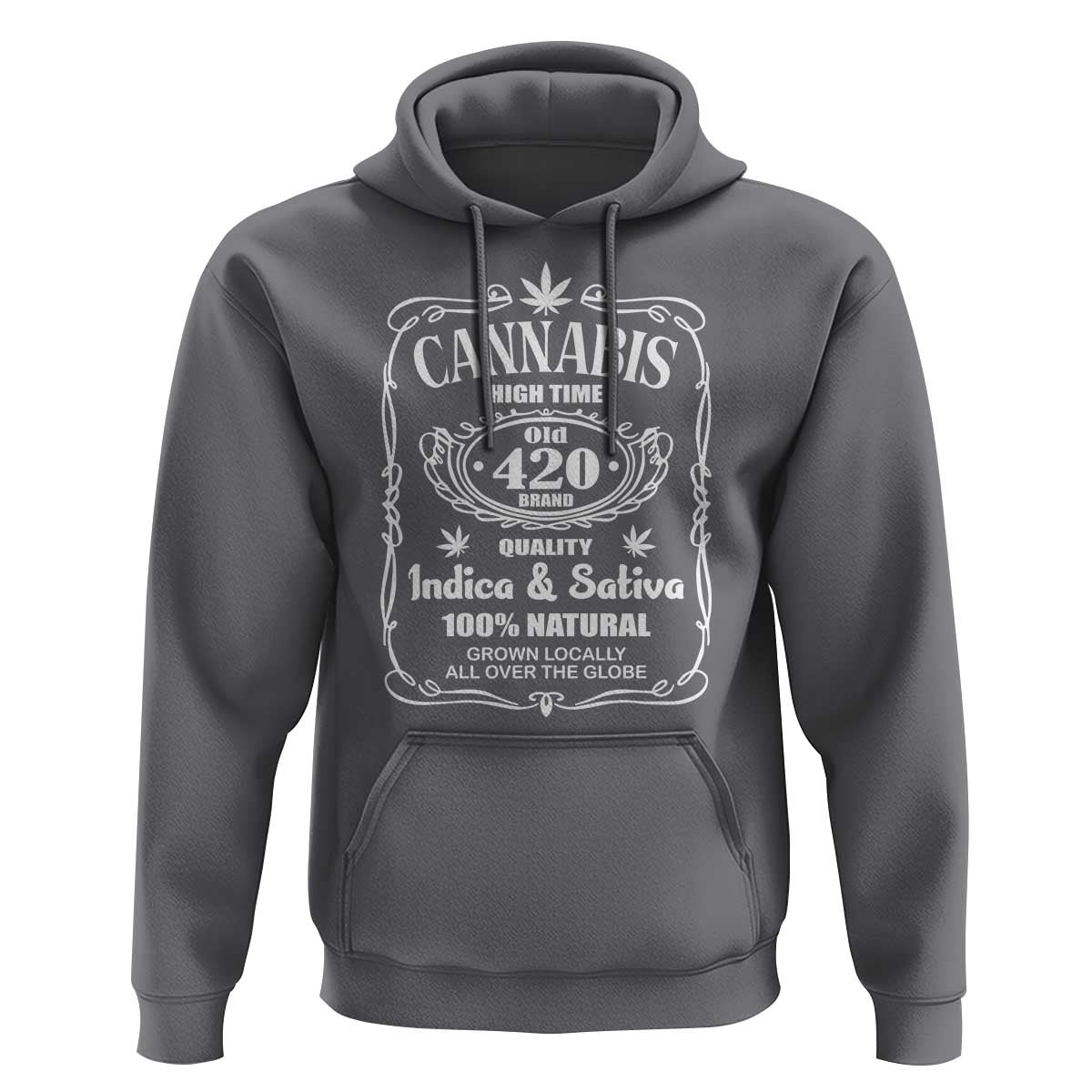 Funny Cannabis High Time Hoodie Old 420 Quality Indica & Sativa Weed