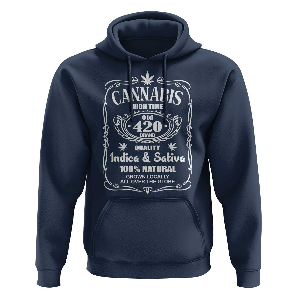 Funny Cannabis High Time Hoodie Old 420 Quality Indica & Sativa Weed