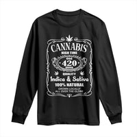 Funny Cannabis High Time Long Sleeve Shirt Old 420 Quality Indica & Sativa Weed