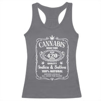 Funny Cannabis High Time Racerback Tank Top Old 420 Quality Indica & Sativa Weed