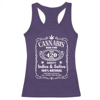 Funny Cannabis High Time Racerback Tank Top Old 420 Quality Indica & Sativa Weed