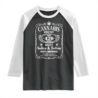 Funny Cannabis High Time Raglan Shirt Old 420 Quality Indica & Sativa Weed