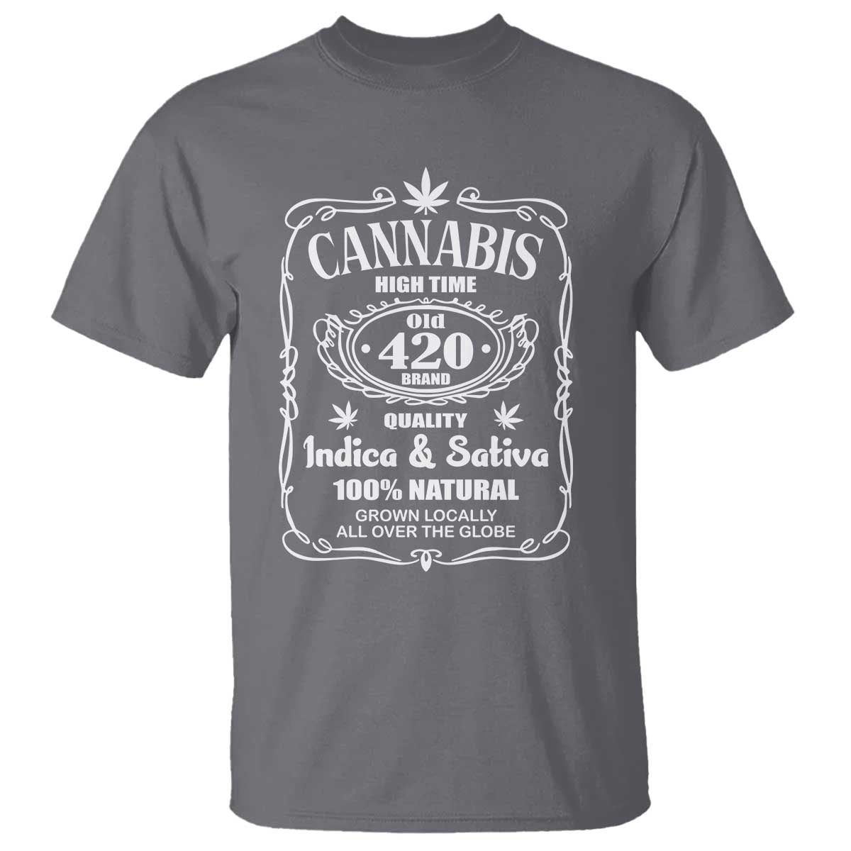 Funny Cannabis High Time T Shirt Old 420 Quality Indica & Sativa Weed