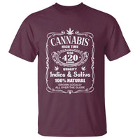 Funny Cannabis High Time T Shirt Old 420 Quality Indica & Sativa Weed
