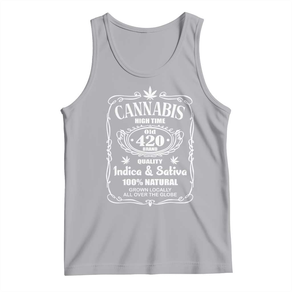 Funny Cannabis High Time Tank Top Old 420 Quality Indica & Sativa Weed