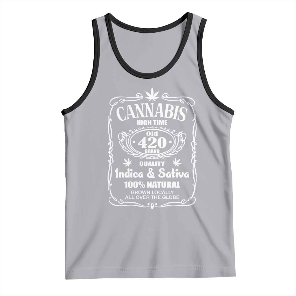 Funny Cannabis High Time Tank Top Old 420 Quality Indica & Sativa Weed