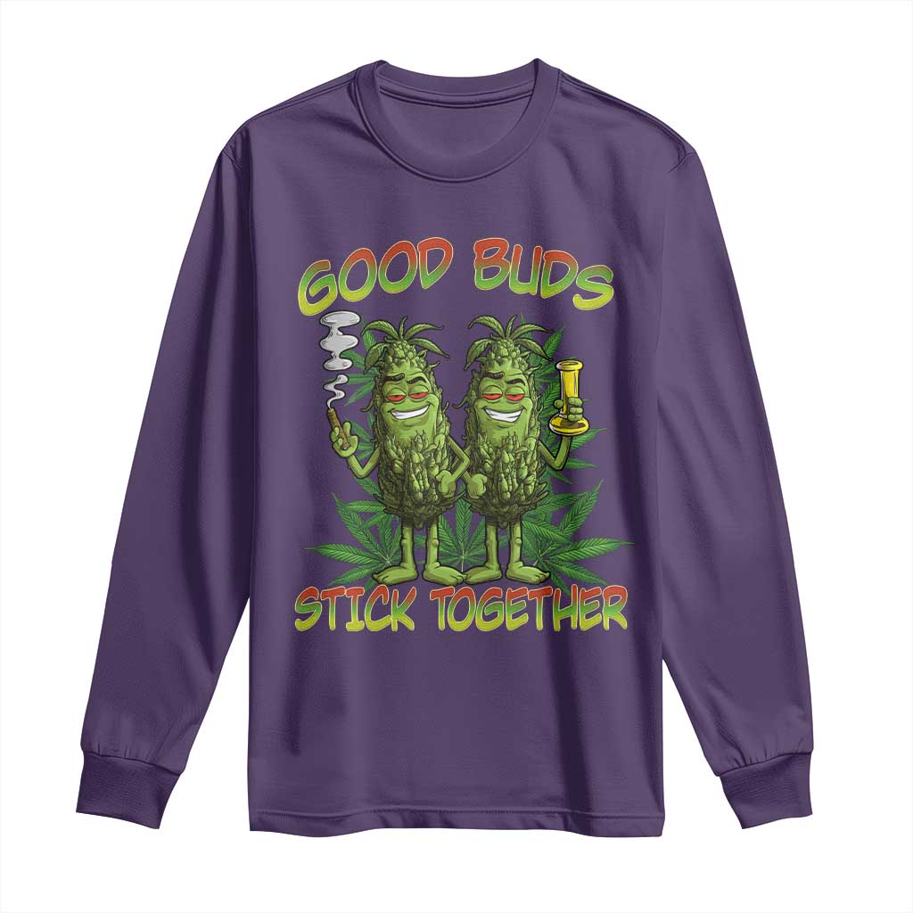 Funny Marijuana Long Sleeve Shirt Good Buds Stick Together Couples 420 Weed Cannabis
