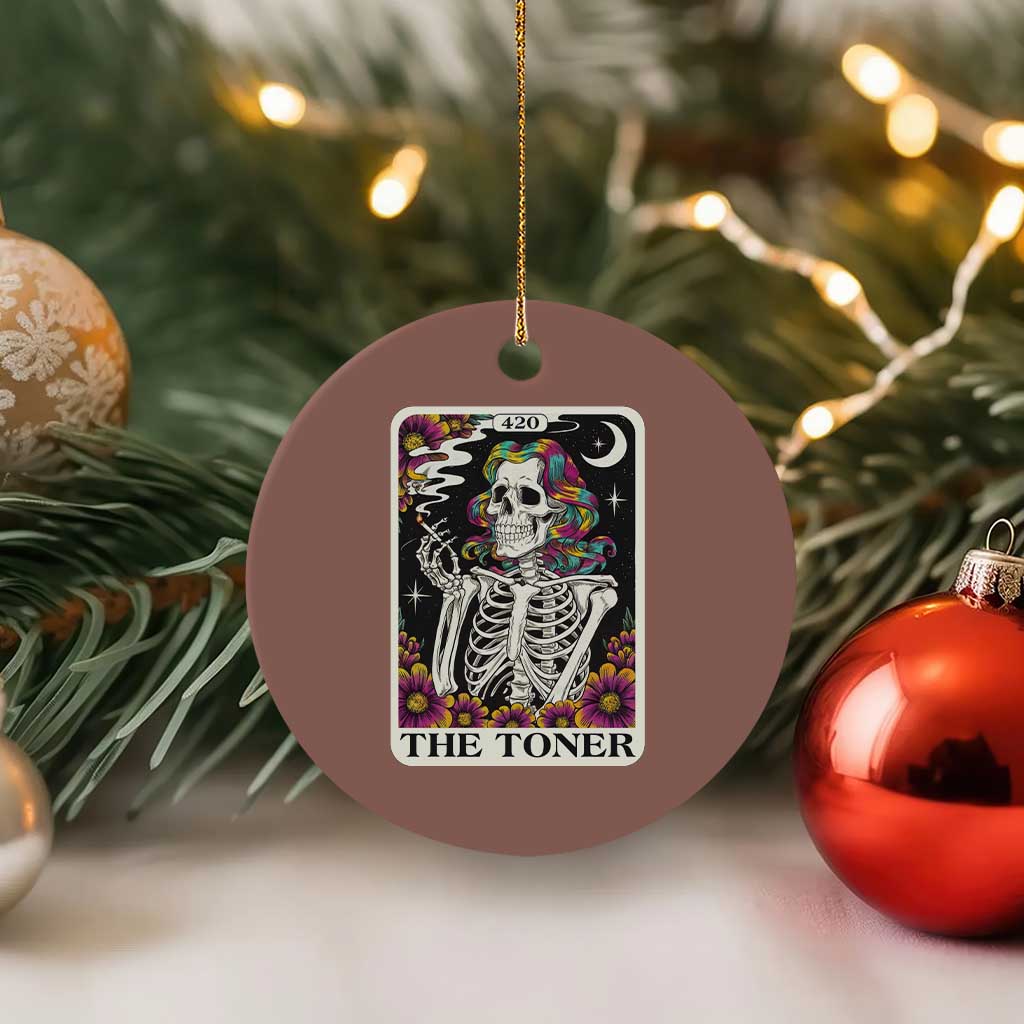 Skeleton 420 Cannabis Ceramic Ornament Tarot Card The Stoner Weed Lover - Wonder Print Shop