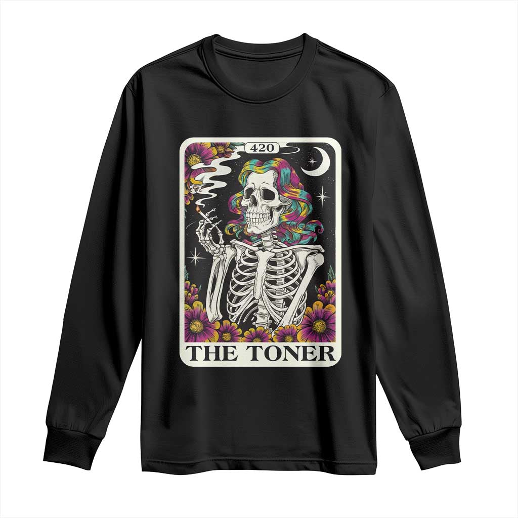 Skeleton 420 Cannabis Long Sleeve Shirt Tarot Card The Stoner Weed Lover
