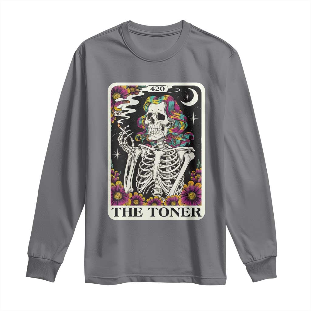 Skeleton 420 Cannabis Long Sleeve Shirt Tarot Card The Stoner Weed Lover