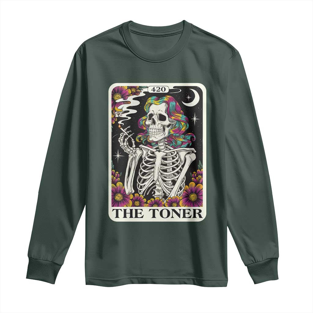 Skeleton 420 Cannabis Long Sleeve Shirt Tarot Card The Stoner Weed Lover