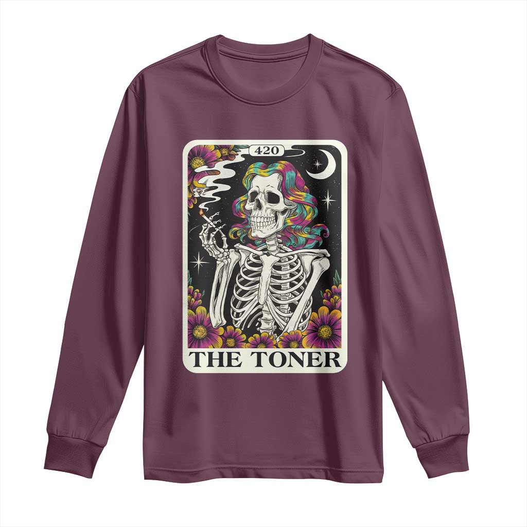 Skeleton 420 Cannabis Long Sleeve Shirt Tarot Card The Stoner Weed Lover