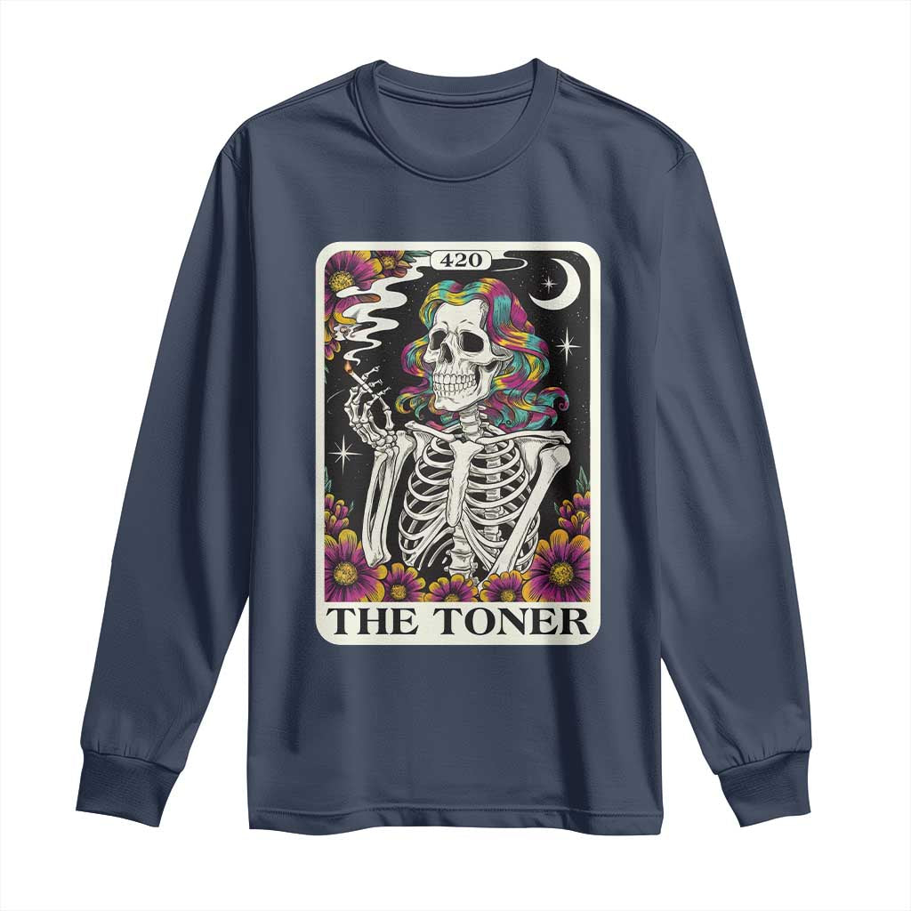Skeleton 420 Cannabis Long Sleeve Shirt Tarot Card The Stoner Weed Lover