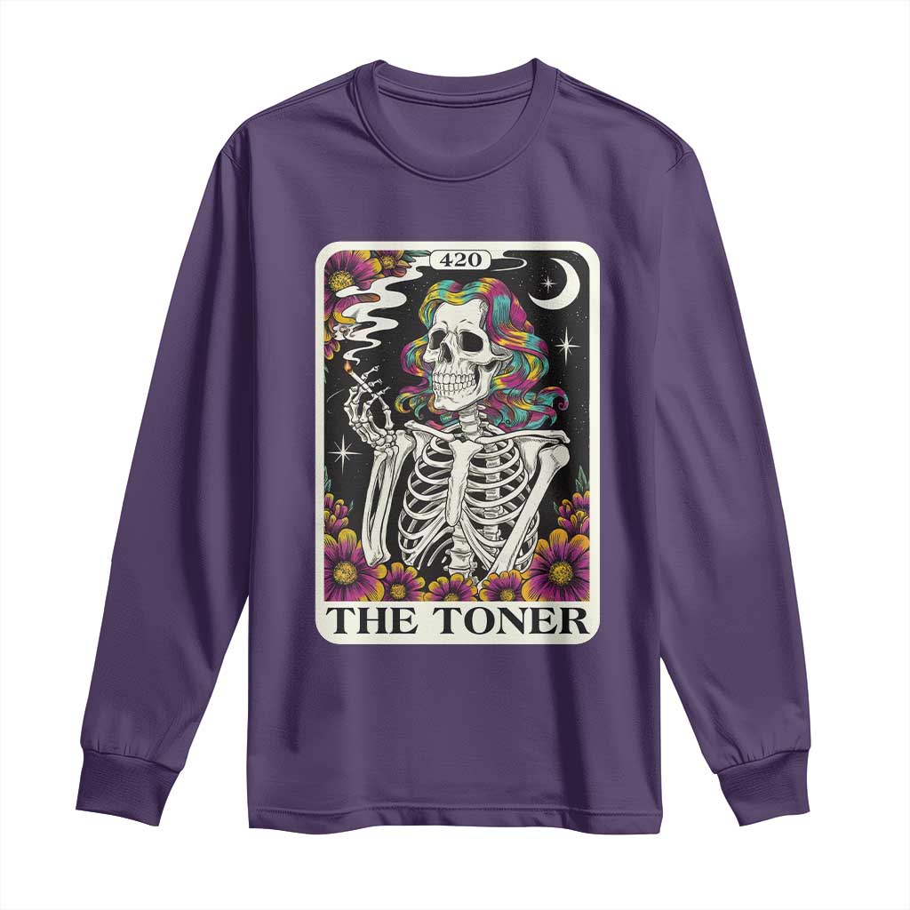 Skeleton 420 Cannabis Long Sleeve Shirt Tarot Card The Stoner Weed Lover