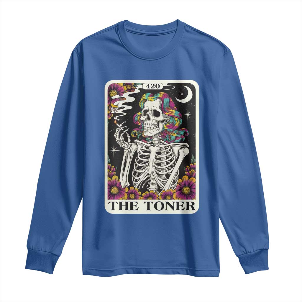 Skeleton 420 Cannabis Long Sleeve Shirt Tarot Card The Stoner Weed Lover