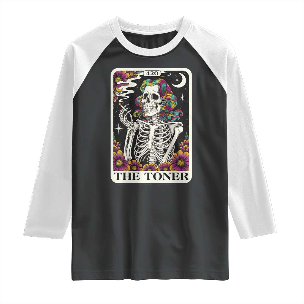 Skeleton 420 Cannabis Raglan Shirt Tarot Card The Stoner Weed Lover