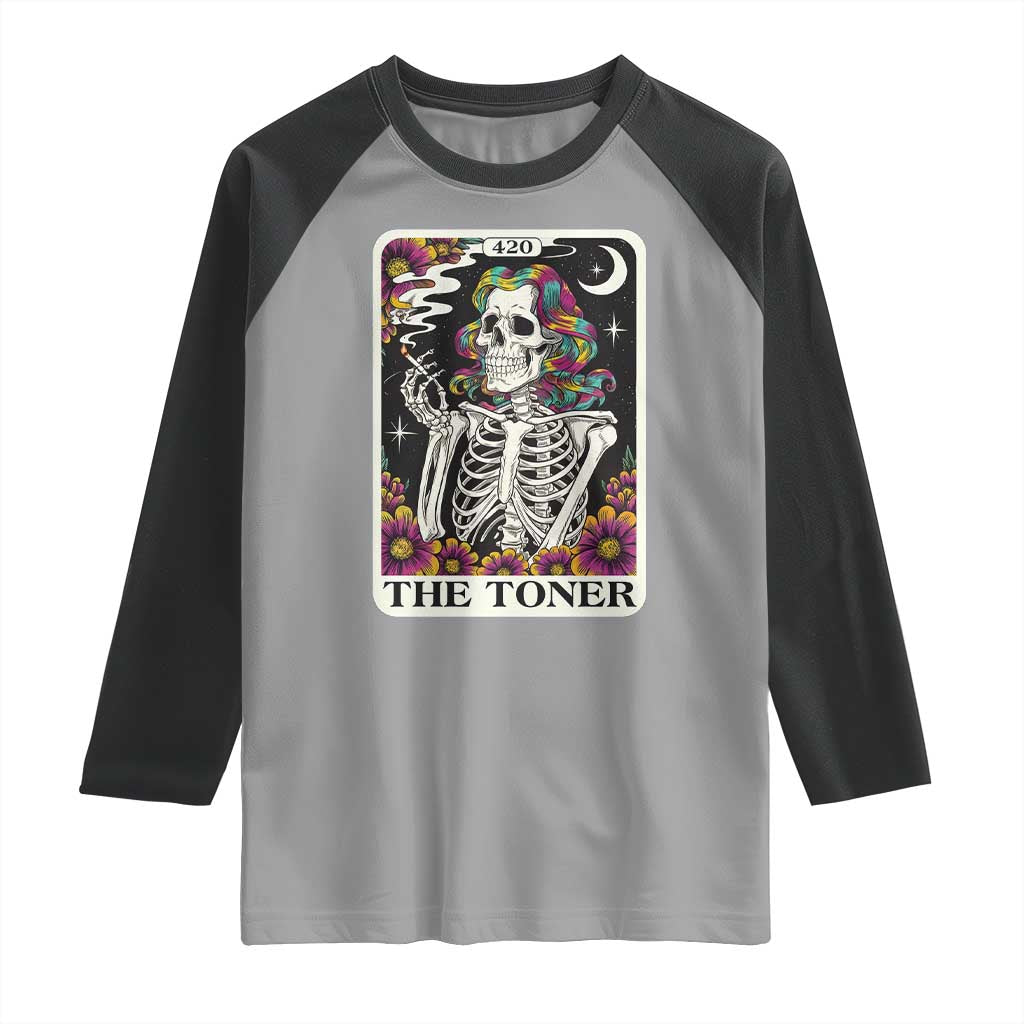 Skeleton 420 Cannabis Raglan Shirt Tarot Card The Stoner Weed Lover