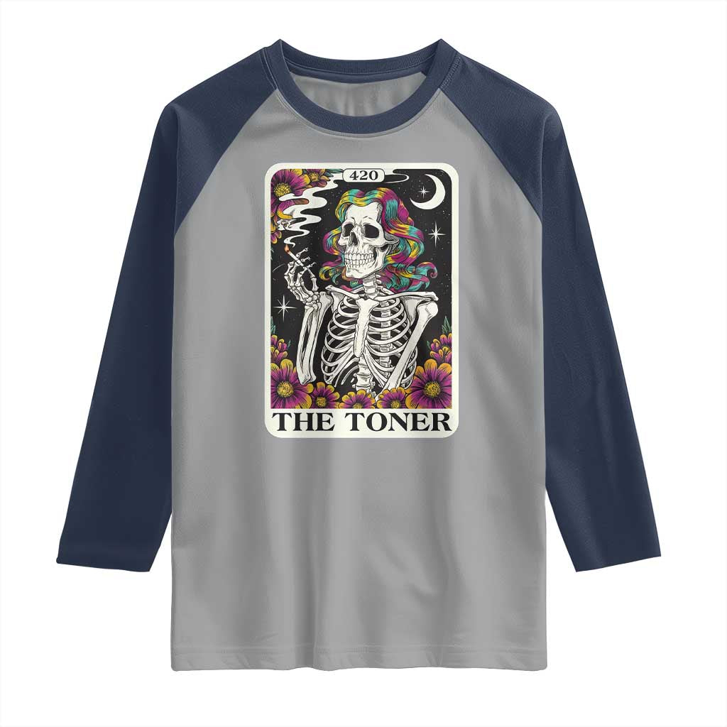 Skeleton 420 Cannabis Raglan Shirt Tarot Card The Stoner Weed Lover