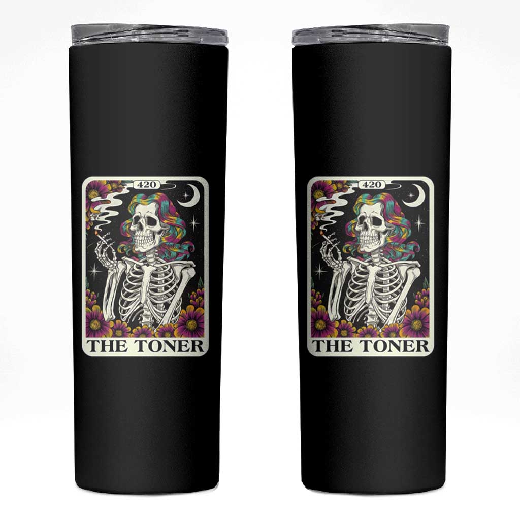 Skeleton 420 Cannabis Skinny Tumbler Tarot Card The Stoner Weed Lover