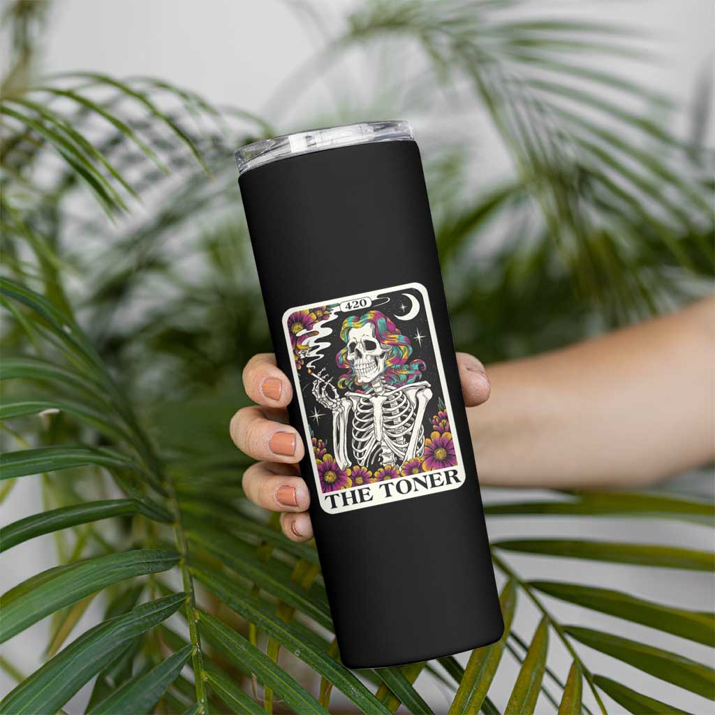 Skeleton 420 Cannabis Skinny Tumbler Tarot Card The Stoner Weed Lover
