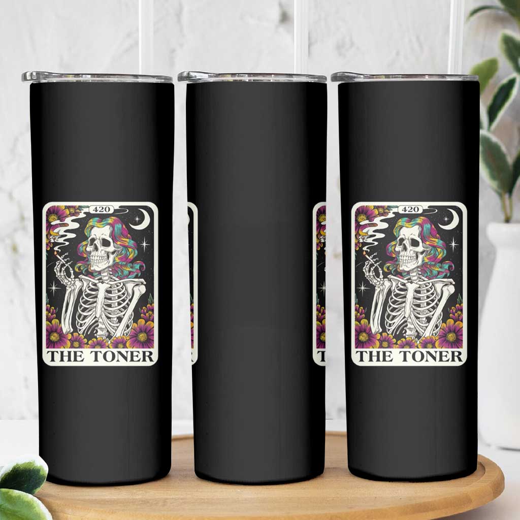 Skeleton 420 Cannabis Skinny Tumbler Tarot Card The Stoner Weed Lover