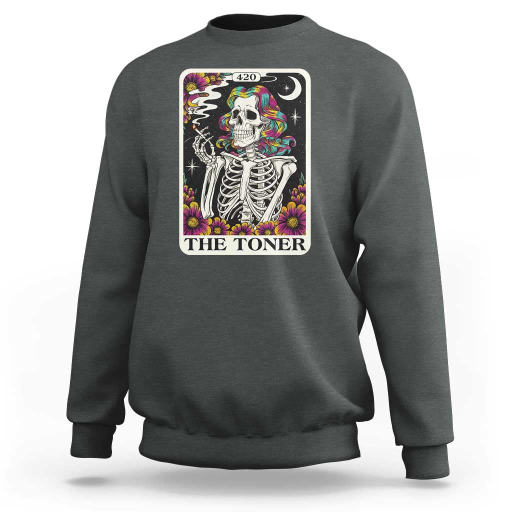 Skeleton 420 Cannabis Sweatshirt Tarot Card The Stoner Weed Lover