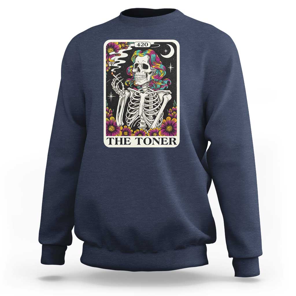 Skeleton 420 Cannabis Sweatshirt Tarot Card The Stoner Weed Lover