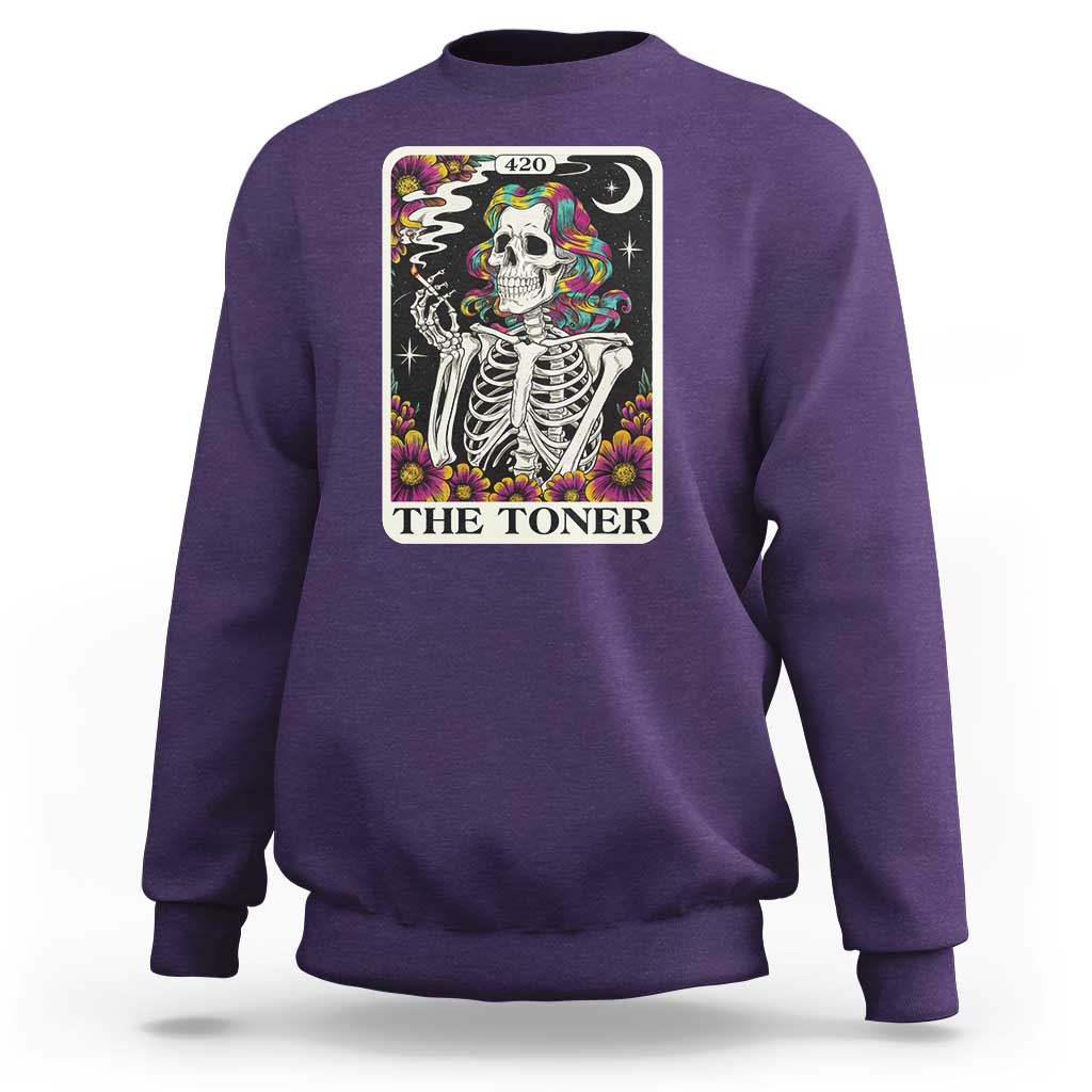 Skeleton 420 Cannabis Sweatshirt Tarot Card The Stoner Weed Lover