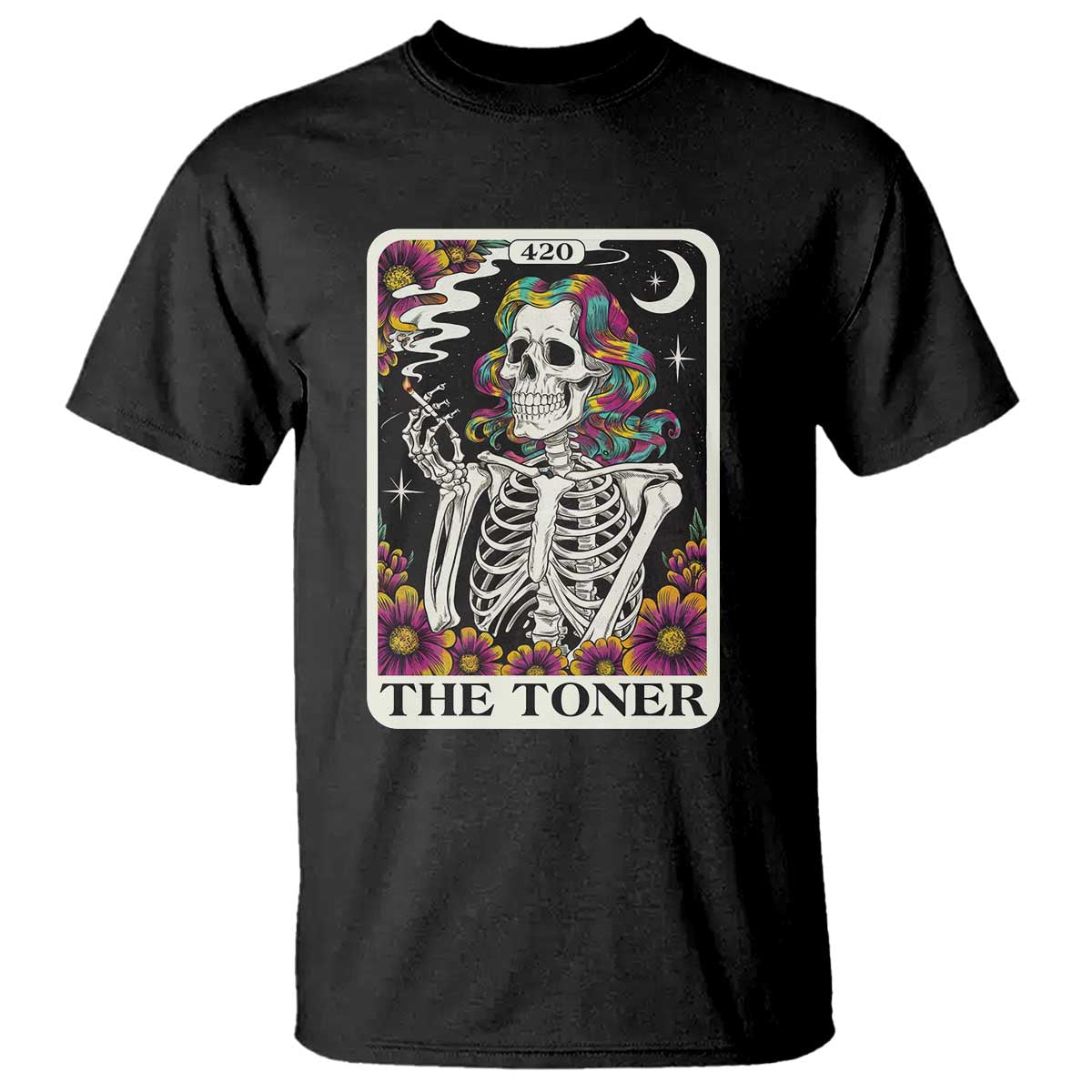 Skeleton 420 Cannabis T Shirt Tarot Card The Stoner Weed Lover