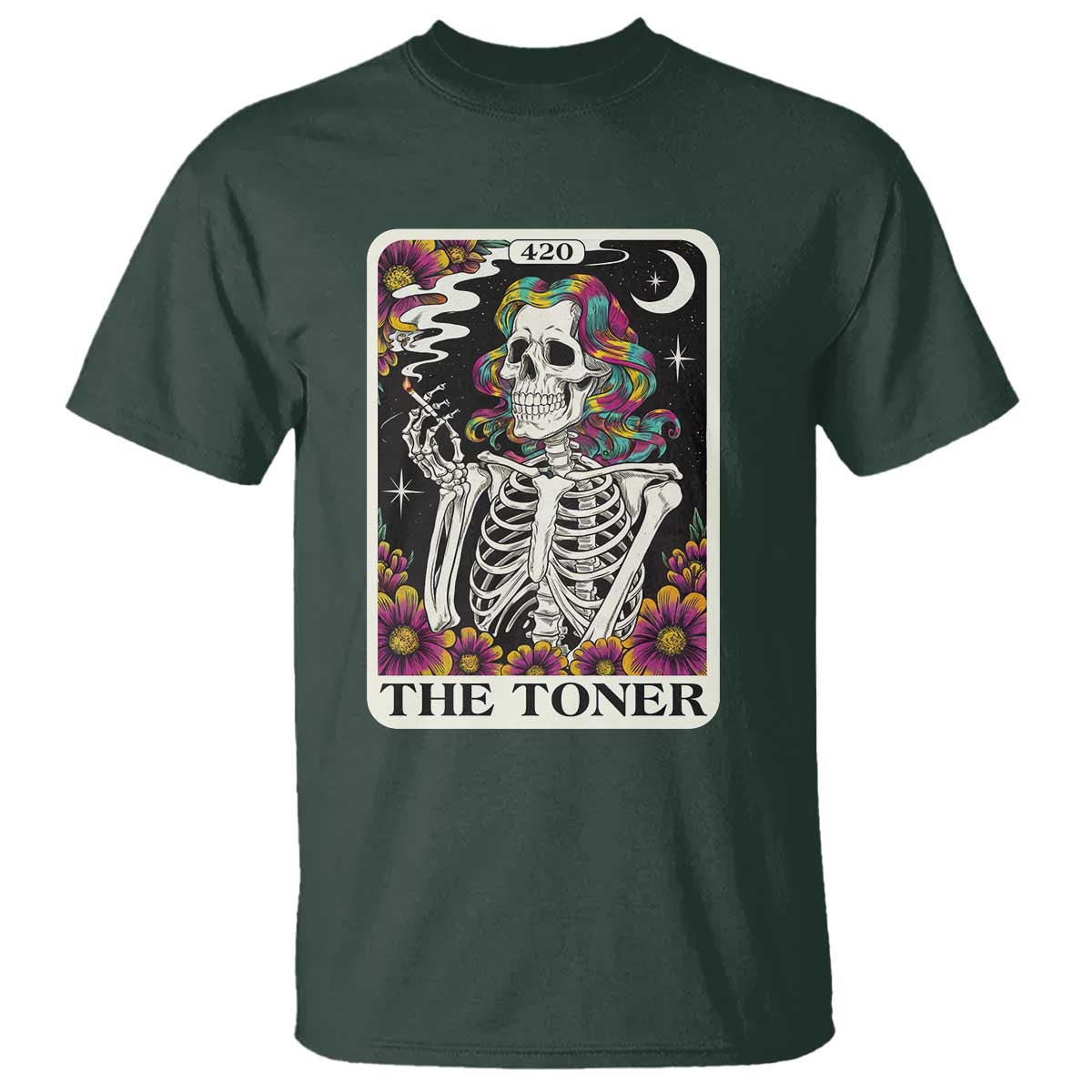 Skeleton 420 Cannabis T Shirt Tarot Card The Stoner Weed Lover