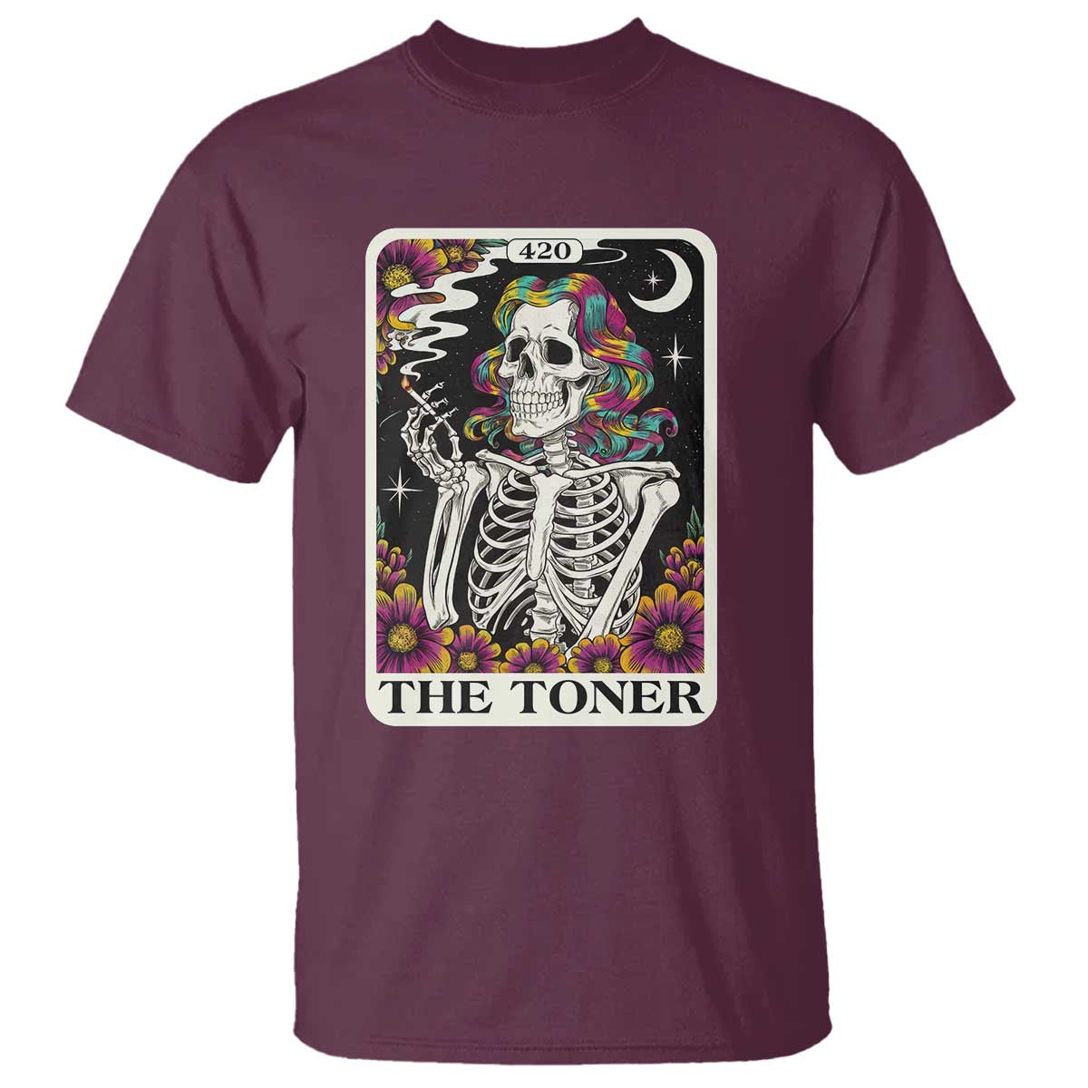 Skeleton 420 Cannabis T Shirt Tarot Card The Stoner Weed Lover