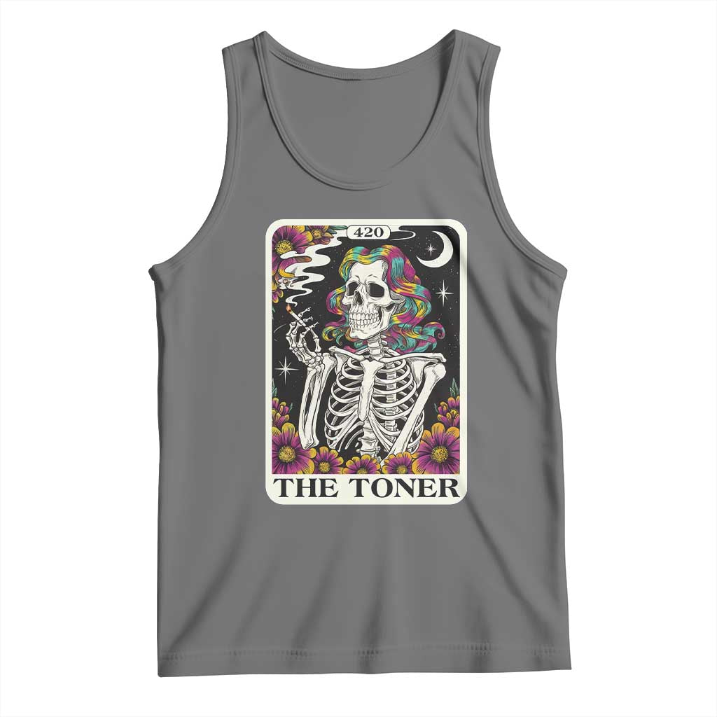 Skeleton 420 Cannabis Tank Top Tarot Card The Stoner Weed Lover