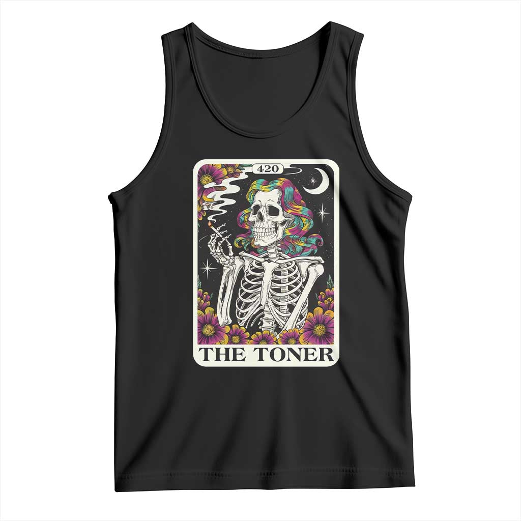 Skeleton 420 Cannabis Tank Top Tarot Card The Stoner Weed Lover