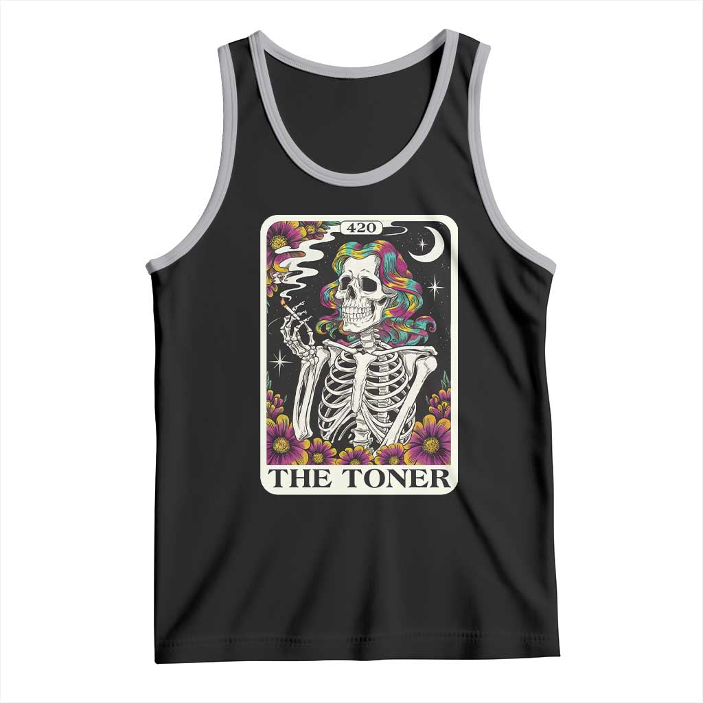 Skeleton 420 Cannabis Tank Top Tarot Card The Stoner Weed Lover