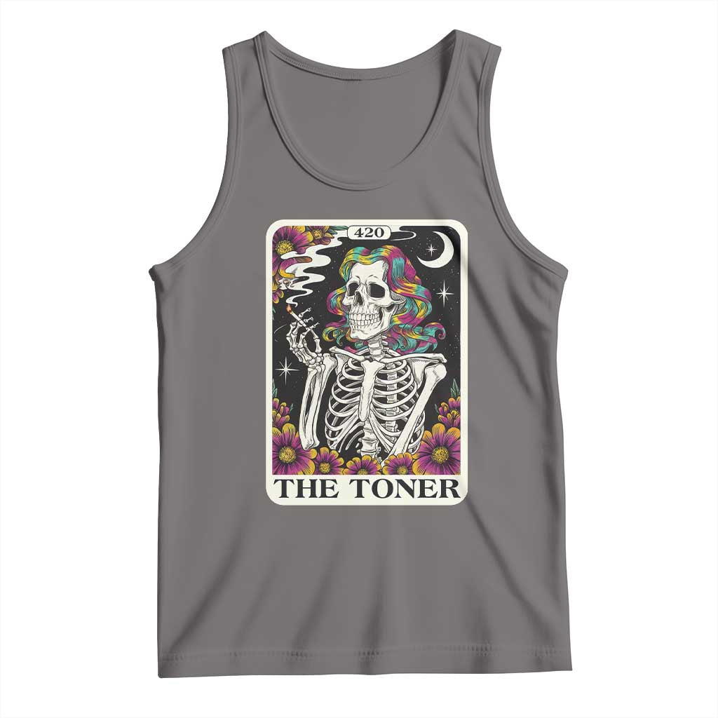 Skeleton 420 Cannabis Tank Top Tarot Card The Stoner Weed Lover